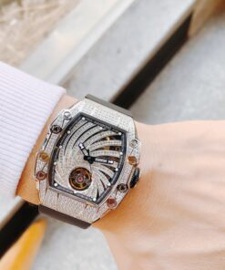 Đồng Hồ Hanboro Nam Đính Full Đá Cơ Lộ Máy Chính Hãng 40mm (3)