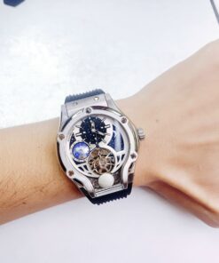 Đồng Hồ Nam Hanboro Chính Hãng Cơ Lộ Máy Địa Cầu 45mm (1)