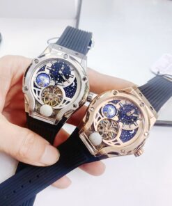 Đồng Hồ Nam Hanboro Chính Hãng Cơ Lộ Máy Địa Cầu 45mm (1)