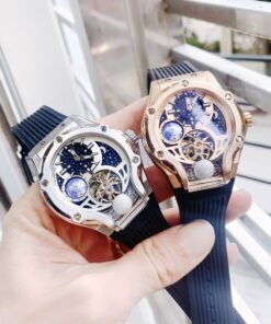Đồng Hồ Nam Hanboro Chính Hãng Cơ Lộ Máy Địa Cầu 45mm (1)