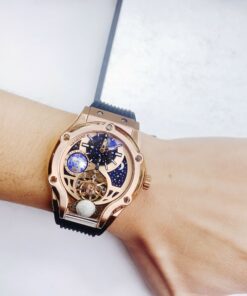 Đồng Hồ Nam Hanboro Chính Hãng Cơ Lộ Máy Địa Cầu 45mm (1)