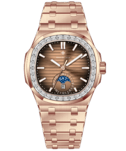 Đồng Hồ Alexander Ferros 6111R-08 Chính Hãng Mạ Vàng Hồng Mặt Số Màu Nâu Chocolate Đính Đá Baguette 42.5mm