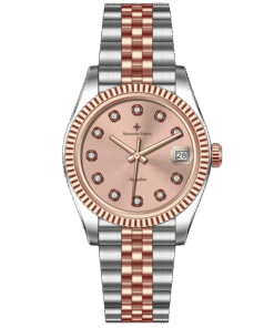 Đồng Hồ Alexander Ferros 8222D-16 Chính Hãng Demi Vàng Hồng Mặt Số Màu  Hồng Cọc Số Đính Đá Size Nữ 31mm