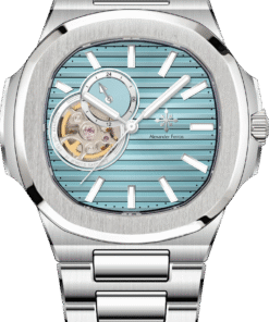 Đồng Hồ Alexander Ferros 6012S-13 Chính Hãng Mặt Số Màu Xanh Băng Thiết Kế Lộ Cơ Open Heart Tinh Xảo Automatic 42.5mm