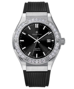 Đồng Hồ Alexander Ferros 6161S-01 Chính Hãng Mặt Số Màu Đen Viền Đính Đá 42mm