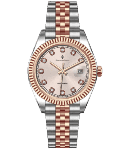 Đồng Hồ Alexander Ferros 8132D Chính Hãng Demi Mạ Vàng Hồng Dây Kim Loại Automatic 40mm