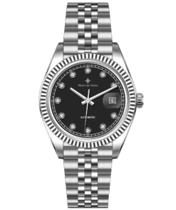 Đồng Hồ Alexander Ferros 8132S-01 Chính Hãng Mặt Số Màu Đen Cọc Số Đính Đá 40mm