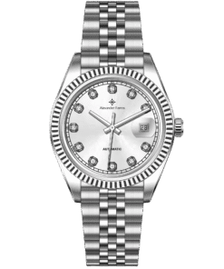 Đồng Hồ Alexander Ferros 8132S-02 Nam Chính Hãng Mặt Số Màu Trắng Cọc Số Đính Đá 40mm